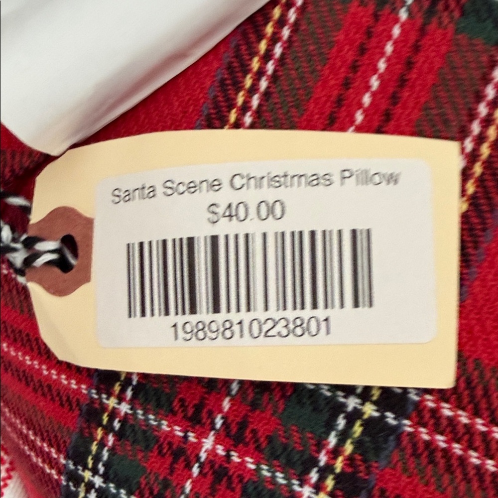 NWT Mud Pie Merry Santa and Reindeer Pillow - Red and Cream. lowest price is $25 - Picture 4 of 4
